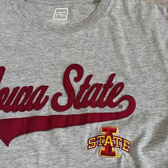 Pro Edge Iowa State University T Shirt Womens M Grey NCAA Cyclones Crewneck Logo - Picture 3 of 8